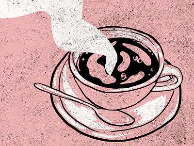 Coffee cup adobe artist coffee cup concept design digital illustration dribbble editorial illustration flat design graphic design illustration line art line work monochromatic pink retro design vintage