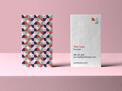 Yen Flowers Business Card abstract brand identity branding business card business card mockup colorful logo effendy flower logo geometric logo pattern design print stationery symbol tulip logo vivid y logo