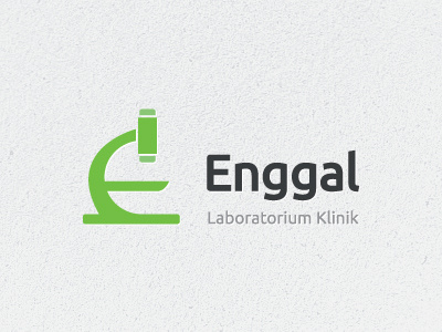 Enggal Laboratorium Klinik ali clinik e effendy enggal initial lab laboratory labs logo logomark mark microscope
