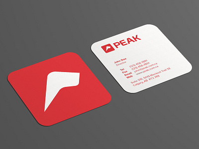 PEAK Business Card ali brand identity business card company effendy initial logo mountain negative space p peak print