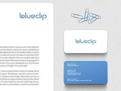 Blueclip Corporate Stationery ali blueclip business card clips corporate stationery effendy identity letterhead logo paperclips stationery