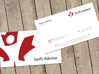 Swift Advisor - Business Card advisor ali biz card business canada card consultant effendy firm human identity immigration logo person swift visa wip