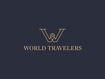 World Travelers ali effendy identity location pin logo luxurious luxury pin travel travelers w world