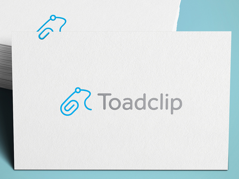 Toadclip toad frog clip ali effendy logo icon paperclip business card mockup