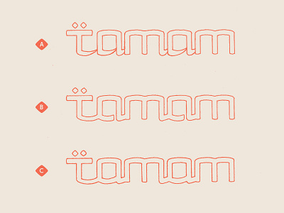 Tamam Logotype Options ali app effendy logo logotype mobile options outline process sketch tamam wordmark