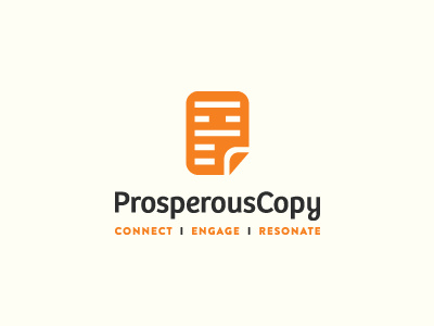 ProsperousCopy logo identity effendy logos ali prosperouscopy copy prosperous document paper folded fold happy p connect engage resonate copywriter writing