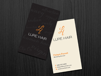 Lure Hair Business Card appealing attractive beauty brand brand identity business card card charm effendy extension extensions feminine glamour hair hairs human identity indian lh logo lure luxurious luxury mark minimal monogram salons visiting card women