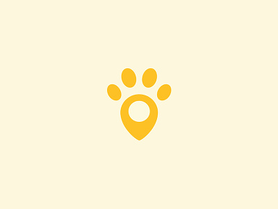 Paw + Pin branding concept dog idea location pin logo mark paw pets pin