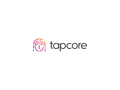 Tapcore ali branding core fingerprint fountain gradient initials logo mobile tap tapcore