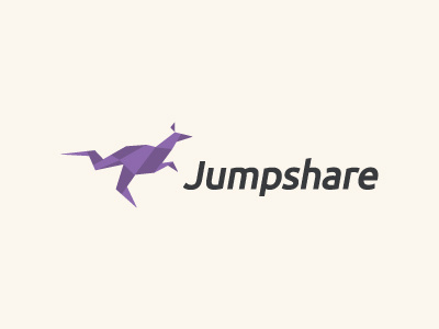 Jumpshare - WIP v2 air ali effendy file flash identity jump jumpshare kangaroo logo origami purple share sharing service startup voilet
