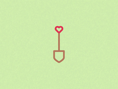 Dig with Love concept dig effendy gardem fun gardening heart idea logo shovel