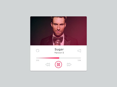 Audio Player Widget app audio clean daily ui maroon5 exercise icon minimal music player ui ui design