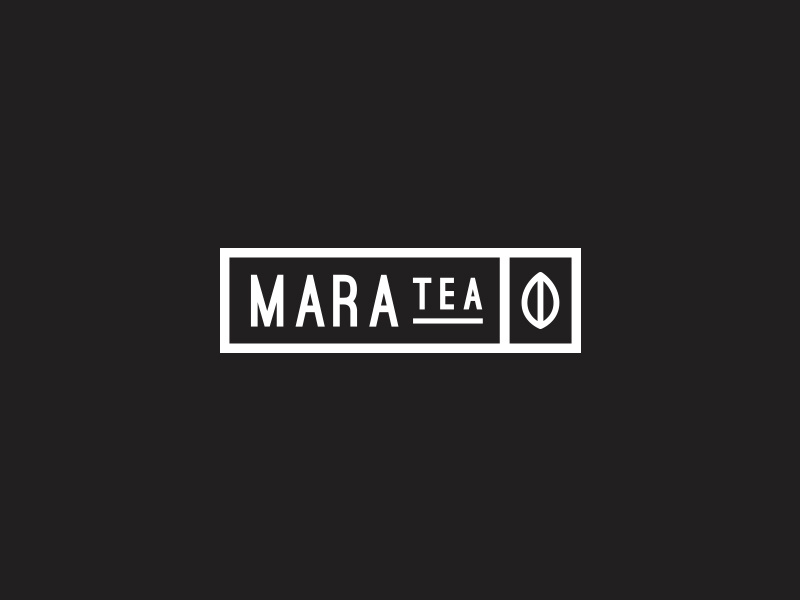 Mara Tea startup organic packaging monoline black brand illustration leaf badge typography minimal modern simple branding identity uae kenya mara logo