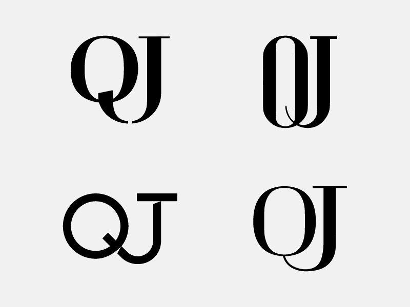 QJ Monogram Exploration logotype letter mark marble dubai stones qj typography monogram identity logo symbol ali effendy