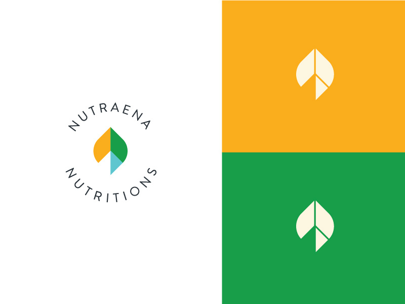 Nutreana Nutritions webshop brand identity nature logo abstract typography organic nature fresh minimal crest badge nutrea leaf nutrition nature symbol branding effendy logo