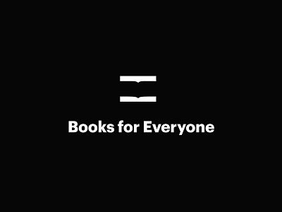 Books for Everyone book books brand branding clever effendy equal equality icon identity logo mark negative space negative space logo symbol