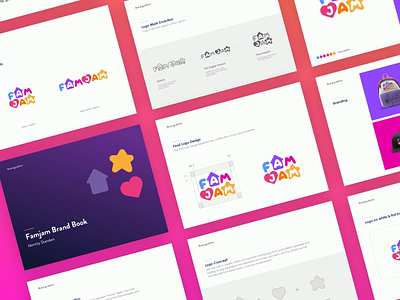 FAMJAM - Brand Guidelines abstract app brand book brand guidelines branding collaterals colorful effendy ios kids kids logo learning app logo animation logodesign logotype school app shapes stationary design style guide task