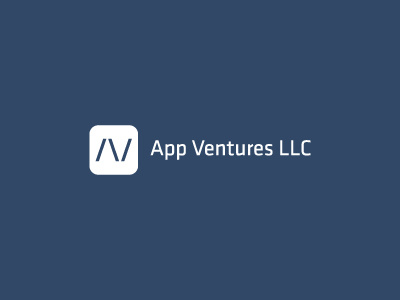 App Ventures LLC app applications coding company corporate developement iconic icons llc logo mark slashes software ventures