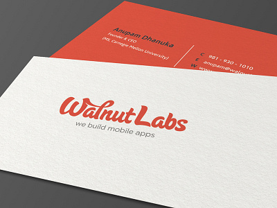 Walnut Labs Business Card ali andriod app application business card company effendy ios iphone labs logo mobile mockup print stelian technology visiting card walnut