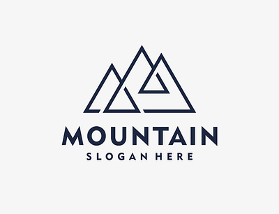mountain adventure brand camp design icon idea inspiration label line logo logotype minimalist mountain nature outdoor premium style symbol tourism vector