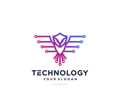 owl tech brand business creative design icon illustration label logo premium symbol vector
