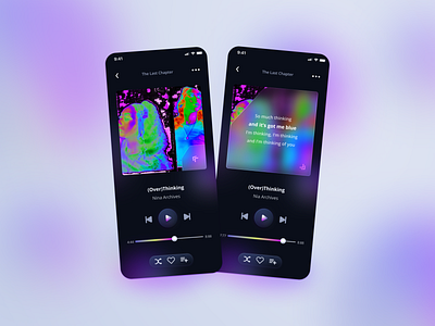 Dark Mode Music Player Concept App audio app daily ui dailyui009 dark mode design glassmorphism mobile music app music music app music business song song player songs ui ui challenge