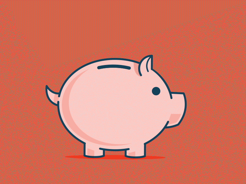 Piggy Bank 2 d animation after effects aniamted gif animation bank coin design gif illustration money motion graphics pig piggy bank