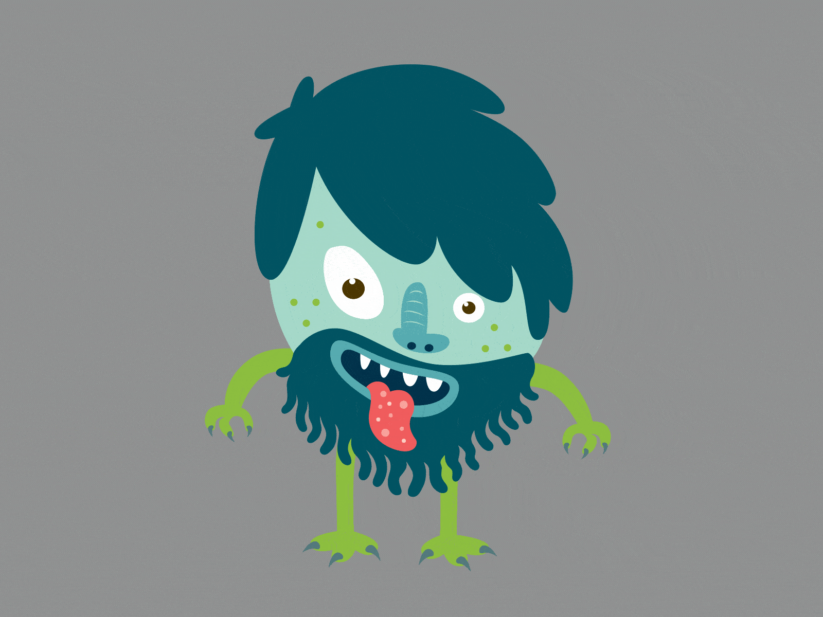 Monster 1 2 d animation after effects aniamted gif animation character animation character design design gif illustration looping aniamtion monster motion graphics