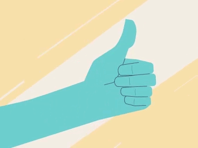 Thumbs Up 2 d animation after effects aniamted gif animation blue character character animation character design design gif illustration motion graphics vector