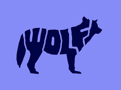 WOLF silhouette draw silhouette text tipography wolf