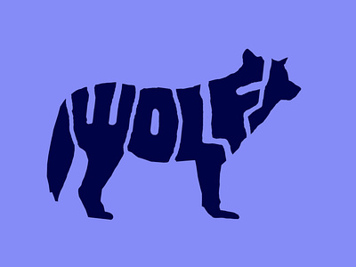 WOLF silhouette draw silhouette text tipography wolf