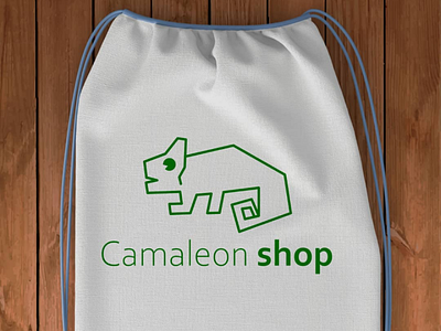 Camaleon shop bag design inkscape. logo shop store