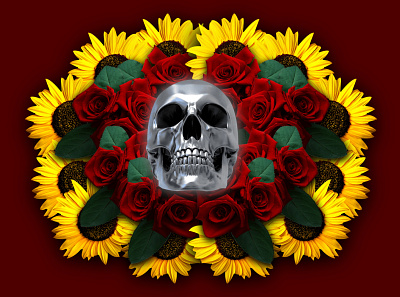 Bones and roses affinitydesigner creative design pattern photo photoshop simetria