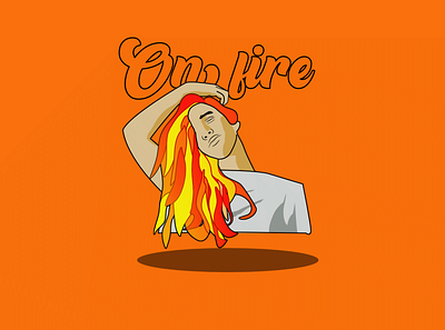 On fire creative creativo design draw graphic design illustration tipography vector