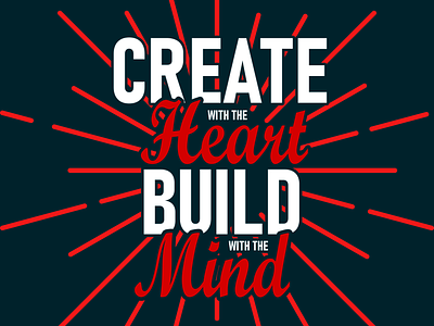 Create with heart tipography design