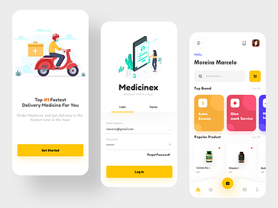 Medicine Delivery App app app design delivery app doctor food delivery health care home screen illustrations ios isometric medical app medicine delivery medicines minimal mobile app mobile app design order typogaphy ui uiux