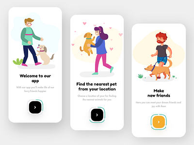 Pet Adoption Store App Onboarding Screen aftereffects android animation app app design community app dribbble best shot illusration illustration art illustrator ios minimal mobile app design onboard onboarding onboarding screen onboarding ui pet adoption popular top