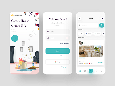 Home Services App 3d apartment app colorful concept creative dailyui home home service house ios minimal minimalist property app realestate rent rental service services app trendy design