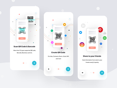 QR Code Scanner App Onboarding app app design clean doc minimal mobile app design onboard onboarding onboarding screen onboarding ui qr qr code qr code design qrcode scan scanner