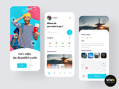 Travel Mobile App Design daily destination explore ios journey map tour tourism tourist travel travel agency travel app traveling travelling trip trip planner ui ui design vacation vacations