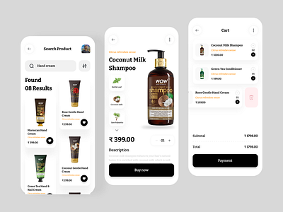 Beauty Product Shop App app app design beauty beauty shop black clothing e commerce ecommerce fashion ios minimal mobile app mobile app design online shopping product shop shophify shopping store ui