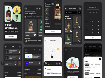 Beauty Product Shop App - Dark Mode beauty black cuberto dark dark app dark mode dark theme dark ui darkmode e commerce e commerce fashion golo light online product qclay sajon islam store trend 2021