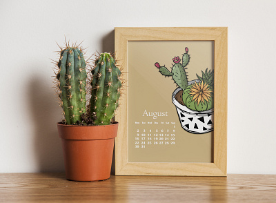 Cactus Calendar cactus calendar frame fun art graphic design summer