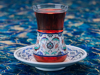 Turkish tea 3d render