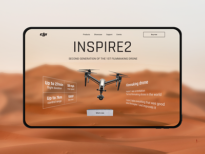DJI Inspire 2 Landing Page Concept design uidesign uiux ux