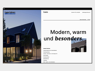 Eugen Schwarz Construction Webdesign build construct construction house houses interior real estate ui webdesign work