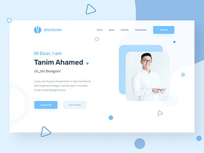 Portfolio Website Header clean ui creative landing page creative landing page design landing page design logo design minimal ui modern web design portfolio portfolio landing page portfolio website ui design ux design web design website header