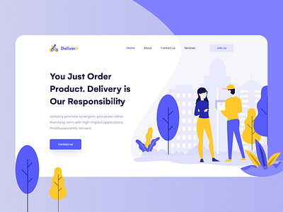 Delivery Landing Page Header agency landing page agency website clean ui landing page landing page design modern landing page ui design ux design web design website ui website ui design