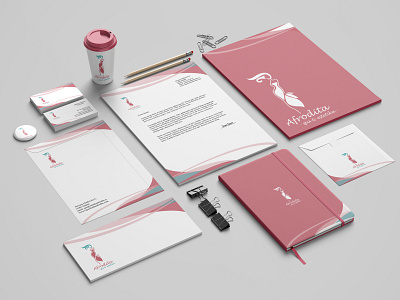 Corporate Identity Afrodita beauty branding business cards corporate identity design graphic design inspiration logo pink spa and aesthetics