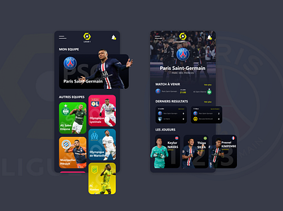 Football App Concept app application concept figma food football football app football club ligue 1 psg ui ux